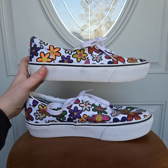 VANS Era Platform Glitter Daisies Stackform Sneakers - Picture 7 of 8